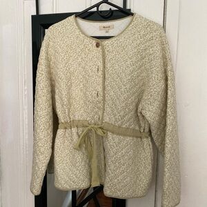 Madewell Quilted Collarless Floral Jacket
